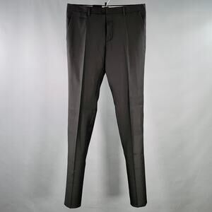 DSQUARED2 Size 34 Black Wool Silk Flat Front Dress Pants